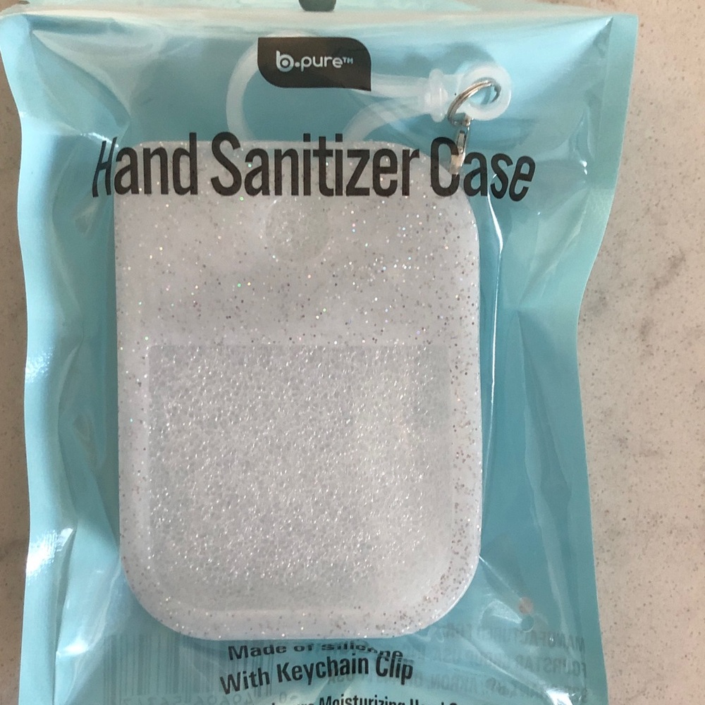 Sparkling White Hand Sanitizer Holder with Clip